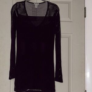 Elegant Black Mesh Dress